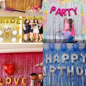 Foil Curtain Fringe Backdrop for Birthday, Party, and Event Decoration Foil Curtains for Weddings, Baby Showers, and Home Decor