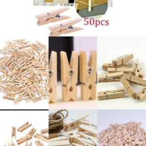 Craft wooden mini pegs for Arts Wood Clothespin Clips 50PCS Pegs Mixed For Photo Paper Clothes